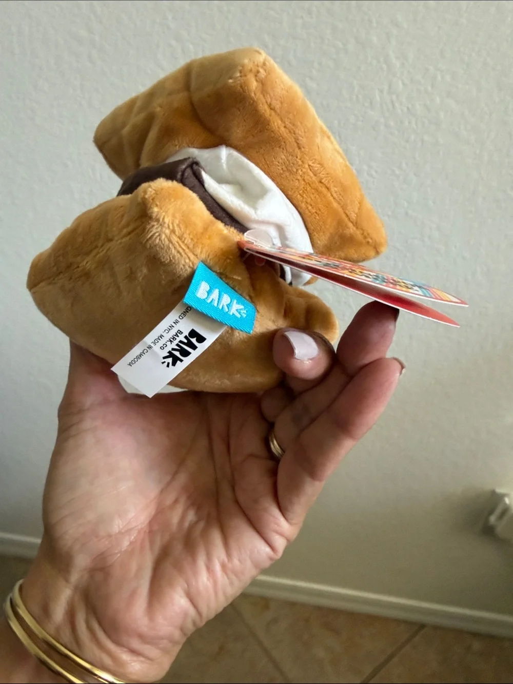 Bark Plush S'mores Puppet Toy - Tan, Brown, White